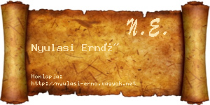 Nyulasi Ernő névjegykártya